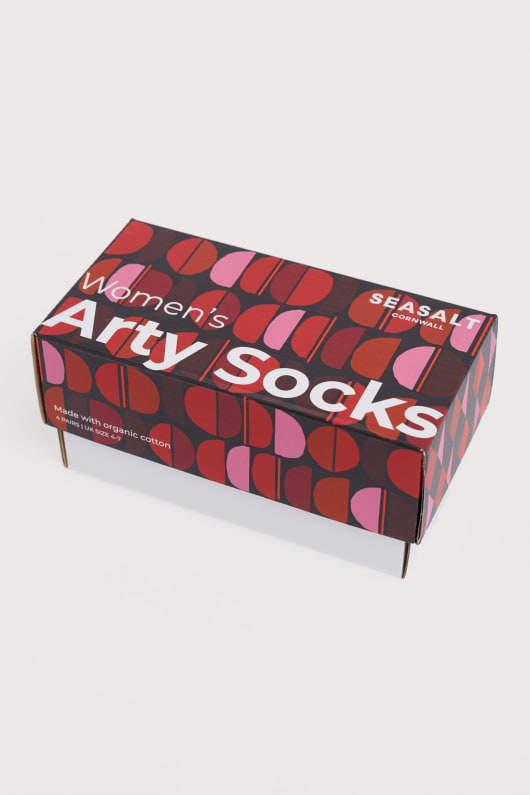 caja de regalo de 4 mujeres arty geométricas calcetines
