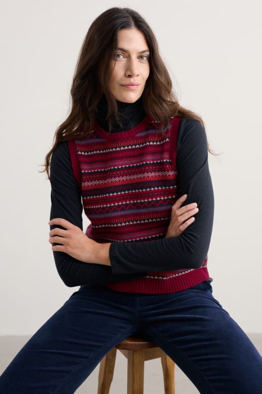 percella cove fair isle chaleco de punto