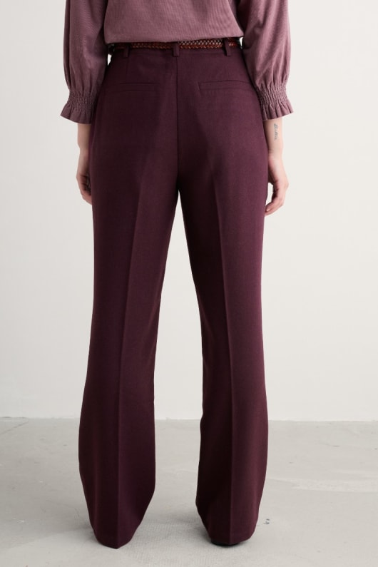 lowena de lana con mezcla de pierna recta pantalones de traje