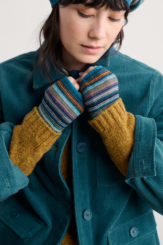 afrutado guantes fingerless